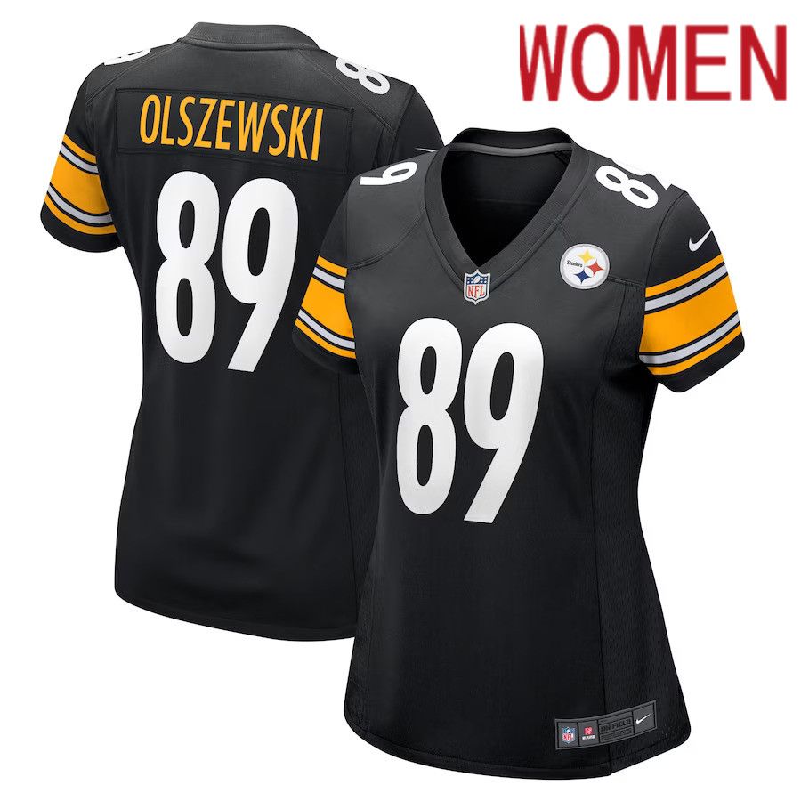 Women Pittsburgh Steelers #89 Gunner Olszewski Nike Black Game Player NFL Jersey